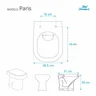 Tampa De Vaso Paris Branco Com Ferragem Dourada Para Ideal Std - 2