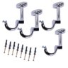 4 Suportes de Teto para Varão Varal Simples 28mm Cromado - 1