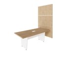 Ver imagem 3 de Mesa Reunião 2,00m X 0,90m 1cx Tomada e 3 Painéis de Tv F5 Cor:macadâmia com Branco