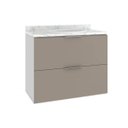 Ver imagem 3 de Gabinete para Banheiro Tampo em Mármore e Armário com Espelho 80cm Pietra Móveis Bosi