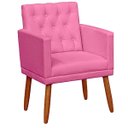 Ver imagem 5 de Poltrona Decor para Studio Cliente Tecido Suede Base Fixa Pés em Madeira Natural Suporta 120 Kg