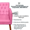 Ver imagem 3 de Poltrona Decor para Studio Cliente Tecido Suede Base Fixa Pés em Madeira Natural Suporta 120 Kg