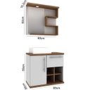Ver imagem 2 de Gabinete para Banheiro com Cuba, Armário e Espelho 70cm Veneza Móveis Bosi