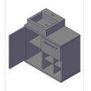 Ver imagem 5 de Gabinete para Banheiro com Cuba, Armário e Espelho 70cm Veneza Móveis Bosi