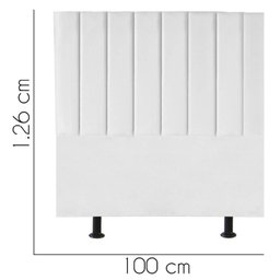 Cabeceira Cama Box Solteiro Queem Estofada Carla 100cm Suede:branco - 3