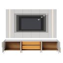 Ver imagem 1 de Rack Bancada com Painel Suspenso Maggiore para Tv até 75 Polegadas Off White Matte Freijó Colibri