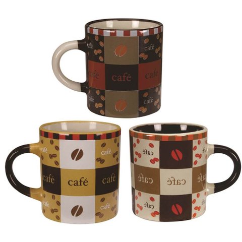 Jogo Mini Caneca Cerâmica Pilão 110ml 3 Unidades - Yazi