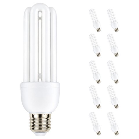 Lampada Fluorescente 220V Kit 10 Uni 20W Iluminação Casa Quarto Sala Rua Varanda Ambiente Luz Extern