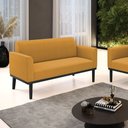 Ver imagem 2 de Sofá 2 Lugares Namoradeira Madeira Preto Marisa Bouclê Mostarda D03 - D’Rossi