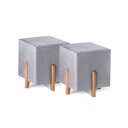 Ver imagem 1 de Kit 02 Puffs Decorativo Quadrado em Suede Cor Chumbo