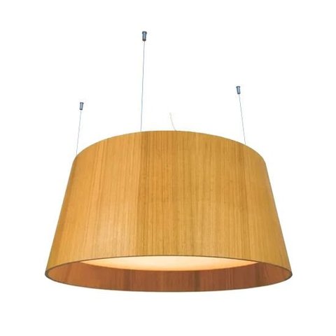 Lustre Pendente Cônico 75x35cm 5xE27 em Madeira - Freijó