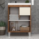 Ver imagem 3 de Gabinete de Banheiro 60cm com Lavatório e Armário Ref 670 Cewal - Amendoa/off White