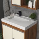 Ver imagem 4 de Gabinete de Banheiro 60cm com Lavatório e Armário Ref 670 Cewal - Amendoa/off White