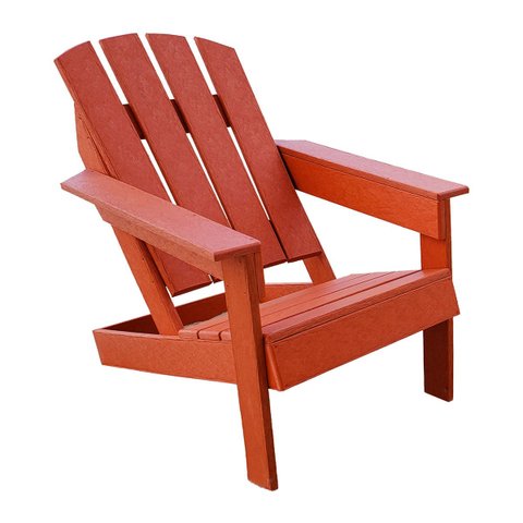Cadeira Adirondack Vermelha com Encosto Alto em Madeira Plástica Lanci/ Lc-09 Red