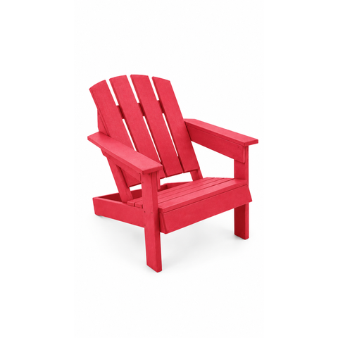 Cadeira Adirondack Vermelha com Encosto Alto em Madeira Plástica Lanci/ Lc-09 Red