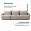 Ver imagem 4 de Sofá Cama Modular Orgânico Retrátil 4 Lugares 270cm Base Madeira Maciça Oxford