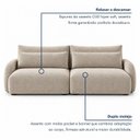 Ver mais imagens de Sofá Cama Modular Orgânico Retrátil 4 Lugares 270cm com Base em Madeira Maciça Oxford