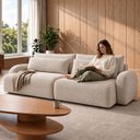 Ver imagem 5 de Sofá Cama Modular Orgânico Retrátil 4 Lugares 270cm com Base em Madeira Maciça Oxford