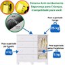 Quarto de Bebê Completo Guarda Roupas 4 Portas Cômoda 1 Porta 4 Gavetas 100% Mdf Telinha - 6