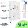 Quarto de Bebê Completo Guarda Roupas 4 Portas Cômoda 1 Porta 4 Gavetas 100% Mdf Telinha - 8