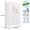 Quarto de Bebê Completo Guarda Roupas 4 Portas Cômoda 1 Porta 4 Gavetas 100% Mdf Telinha - 10