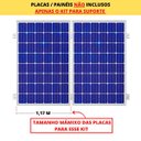 Ver imagem 4 de Kit Estrutura Suporte Fixador 1,20m Para 06 Placas Painel Solar Alumínio e Inox | Telha Cerâmica Cim