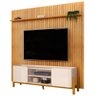 Rack para Sala Chelsea com Painel Ripado Tv 75 Pol Lexa D05 Cedro Off White - Lyam Decor - 1