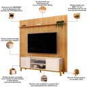 Ver imagem 4 de Rack para Sala Chelsea com Painel Ripado Tv 75 Pol Lexa D05 Cedro Off White - Lyam Decor