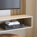 Ver imagem 7 de Painel Home Suspenso 1 Porta Tv's 60" Jurerê - Off White Matte/freijó