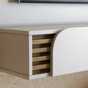 Ver imagem 3 de Painel Home Suspenso 1 Porta Tv's 60" Jurerê - Off White Matte/freijó