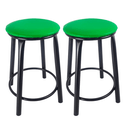 Ver imagem 1 de Kit 2 Banquetas Baixa Banco Cozinha Americana Balcão Bar Aço:verde/preto