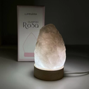 Ver imagem 1 de Mini Luminária Quartzo Rosa Led Branco - Base de Madeira