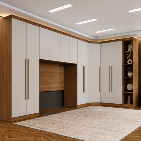 Guarda Roupa Modulado Casal Safira 011 em MDF com 11 Portas e 9 Gavetas