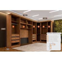 Guarda Roupa Modulado Casal Safira 011 em Mdf com 11 Portas e 9 Gavetas - 4