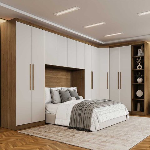 Guarda Roupa Modulado Casal Safira 011 em Mdf com 11 Portas e 9 Gavetas
