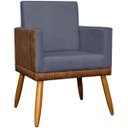 Ver imagem 7 de Poltrona Decorativa para Sala Recepção Escritório Consultório Lis Corino Peroba e Suede