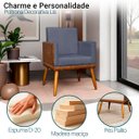 Ver imagem 2 de Poltrona Decorativa para Sala Recepção Escritório Consultório Lis Corino Peroba e Suede