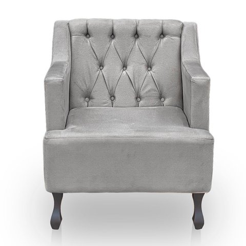 Poltrona para Sala de Estar Clássica Confortável e Reforçada Suede Elizabeth