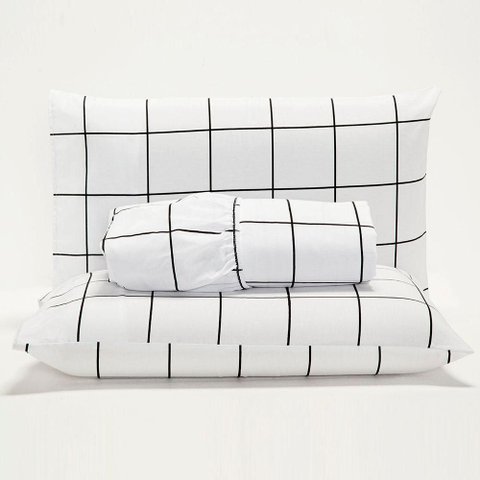 Jogo de Lençol Minimalist Casal 3 Peças Percal 180 Fios Macio - Branco