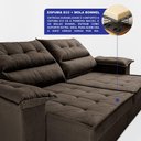 Ver imagem 4 de Sofá Retrátil e Reclinável 2,10m com Molas e Espuma D33 Thunder Velusoft Café Cama Inbox