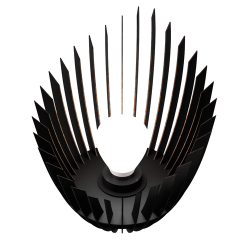 Abajur Grande de Chão PANDORA MDF Luminária -:Preto/40x45cm