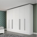 Ver imagem 2 de Quarto de Casal Completo com Guarda Roupa e Cama Espresso Móveis Branco
