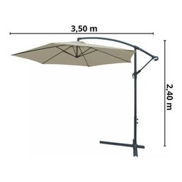 Ombrelone Suspenso Lateral 3,50m Alumínio Importway Branco - 2