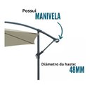 Ver imagem 7 de Ombrelone Suspenso Lateral 3,50m Alumínio Importway Branco