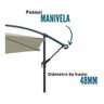 Ombrelone Suspenso Lateral 3,50m Alumínio Importway Branco - 7