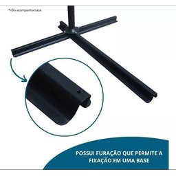 Ombrelone Suspenso Lateral 3,50m Alumínio Importway Branco - 6