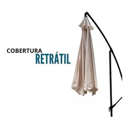 Ombrelone Suspenso Lateral 3,50m Alumínio Importway Branco - 4