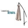 Ombrelone Suspenso Lateral 3,50m Alumínio Importway Branco - 4