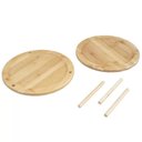 Ver imagem 4 de Organizador Giratório Multiuso de Bambu 2 Andares 30x18cm - Lyor 220124