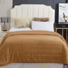 Cobertor Manta Fluffy Casal Queen 2,40m X 2,20m Listras Super Macio - Caramelo - 2